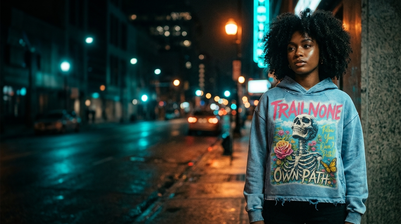 TRAILNONE Own Path Garden Hoodie campaign